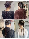洗練された編み込みアレンジ