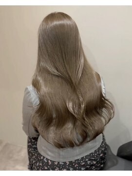 ノー バイ イオエ 西梅田(no. by ioe) ブリーチなしカラー/髪質改善/ミルクティーベージュ/小顔ヘア