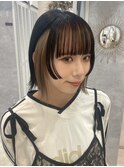 ミディアム　ミディアムレイヤー　セミディ　地毛風カラー