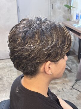 ルーメン 岐阜(ROOO MEN) メンズツーブロックマッシュカットメッシュフェザーパーマ