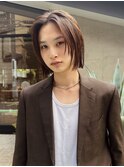 メンズボブウルフメンズミディアムレイヤーカットメンズウルフ