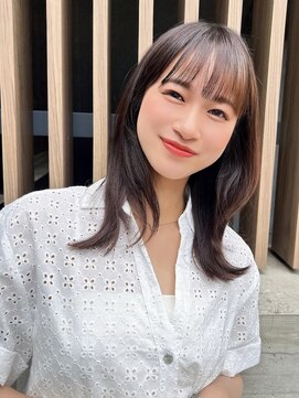 メゾンドムニ 恵比寿(Maison de MUNi) 大人美人艶カラーベージュ小顔カット透明感レイヤーロング