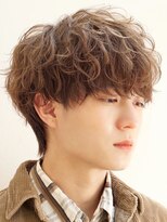 アズ ワン(AS ONE)&nbsp;波巻きパーマツイストスパイラルパーマツーブロックメンズ黒髪