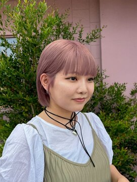 透明感大人可愛いモーヴピンクハイトーンダブルカラーブリーチ