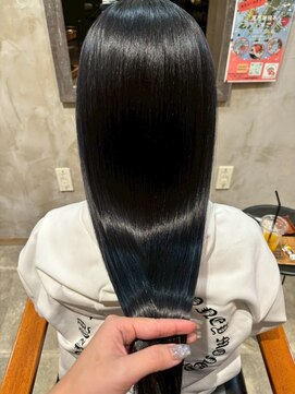 クレエ ヘアー デザイン(creer hair design) 黒髪暗髪艶髪ブルーブラックうる艶ロング髪質改善20代30代40代