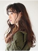 ロング×くせ毛風パーマ×ダークブラウン
