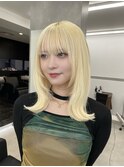 ブロンドエクステ/髪質改善/レイヤーカット/外はね