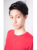 ツーブロック アップバング 束感ショート