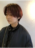 Aimee 前髪長めショート×レッドピンク