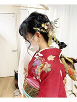 ロカット サロン(Roquat Salon)&nbsp;成人式着付けとローポニーアレンジ【ヘアアレンジ/立川/立川南】