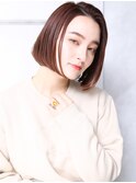 大人可愛い小顔美髪ツヤ髪前髪なしショートぶつ切りボブA1