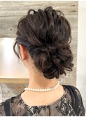 結婚式パーティヘアゆるふわシニヨンアレンジ【肥田亜沙美】