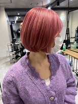 ツキ 横浜店(tuki)&nbsp;ダブルカラーピンクベージュベージュカラーケアブリーチミニボブ