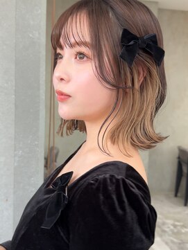 ロンドワン 三宮元町(Lond one) インナーカラー/イヤリングカラー/ミルクティーベージュ