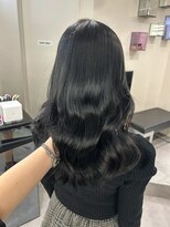 ベレーザ 渋谷神南(Beleza)&nbsp;14686黒髪アッシュブラックレイヤーカット韓国風巻きワンカール