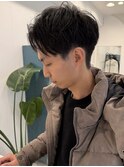 メンズショートセンターパート