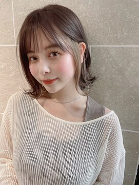 ブリーチなし/髪質改善/大人ガーリー/グレーブラウン/ボブ/仙台