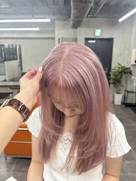 ニコ トウキョウ 渋谷(nico TOKYO) ミルクティーピンクダブルカラーピンクハイトーン韓国レイヤー