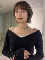 ベイルーム(BAYROOM by HONEY omotesando)&nbsp;くびれボブ／顔周りレイヤー/ミルクティーブラウン