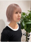 ☆レディース×ヘーゼルピンク×切りっぱなしボブ☆