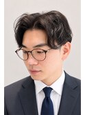 ナチュラルビジネスメンズショートアップバング刈り上げ