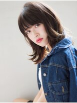 デジタルパーマで外ハネロブ透明感カラーバレイヤージュ