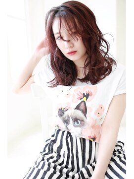 ラフィス ヘアーピュール 梅田茶屋町店(La fith hair pur) 【La fith】 チェリーレッド☆エアリーミディスタイル