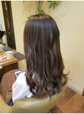 セミロングインナーカラースタイル
