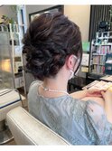 カジュアルアップ 編み込みシニヨンヘアアレンジ