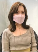 ペールベージュカラー☆大人かわいい美髪くびれヘア外ハネボブ