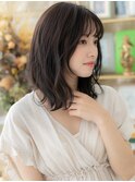 暗髪バレイヤージュくせ毛風エアリーミディa北浦和20代30代40代