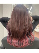 ジエクト カナウ(The Ect canow)&nbsp;ピンクブラウン/ピンクグラデーションカラー/裾カラーピンク