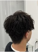 シャドーパーマフェザーパーマセンターパート韓国メンズパーマ
