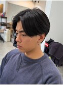 栃木メンズパーマメンズカットセンターパートメンズマッシュ緩め