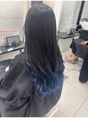 【ALIVE 夕貴】色落ちシルバーのブルーグラデーションカラー