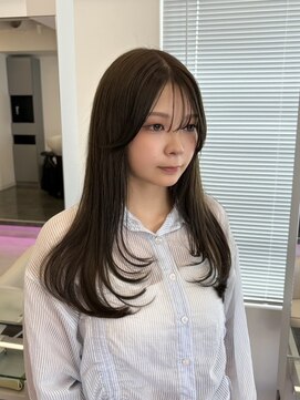 ルージュシー 堀江(RU10C) Rie/オリーブ/レイヤーカット/ブリーチなしダブルカラー