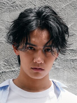 フィフス 渋谷(fifth) 渋谷ルーズパーマメンズカットフェザーパーマセンターパート眉毛