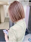 ミルクティーベージュ×ボブ