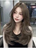 韓国風レイヤーカット/ロングレイヤー／ハッシュカット/10代20代