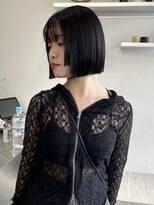 ステン(sten)&nbsp;切りっぱなしボブ/ストレートボブ/地毛風カラー/黒髪ボブ