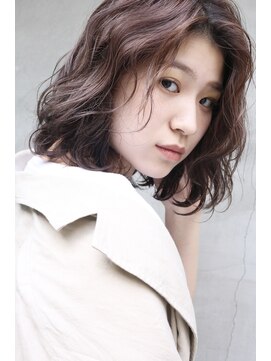 アンバースデー(UNBIRTHDAY) ピンクパープル/ボブ/ゆるウェーブ