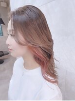 ドゥマン(Demain) 透明感溢れる小顔レイヤーイヤリングカラーが可愛いかきあげヘア