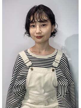 キコエル 三軒茶屋(kikoeru) 大人かわいい黒髪ボブパーマ