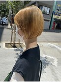 【#rinaボブ 】blond×切りっぱなし ミニボブstyle