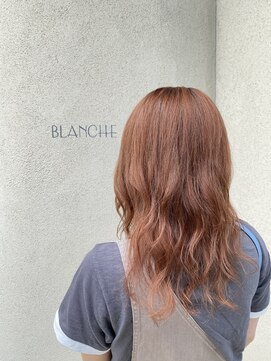 ブランシェ ヘアデザイン(BLANCHE hair design) オレンジカラー×ゆる巻き