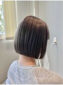 ぷつっとストレートボブダブルカラーグレージュ群馬太田