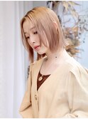 ハイトーンカラー/顔回りレイヤー/切りっぱなしボブ/新百合ヶ丘