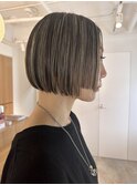 地毛ハイライト×ダブルラインボブ