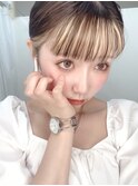 前髪インナーカラーショートホワイトベージュ