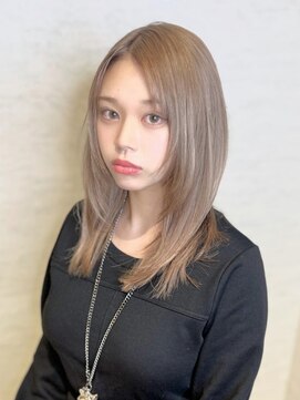 タヤ 東急百貨店吉祥寺店(TAYA) セミロング/ミルクティーベージュ/前髪なし/レイヤー/ブリーチ